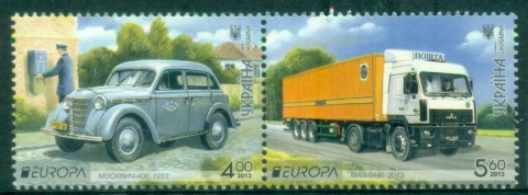 Ukraine-2013-EUROPA-Stamps-Postal-Vehicles-MUH
