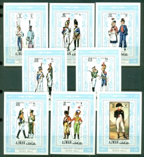 Ajman 1971 Mi#685-692 Napoleonic Uniforms in France 8xDLMS