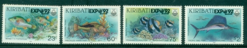 Kiribati-1992-Worlds-Fair-EXPO-92-Seville-Spain-Issues-of-1990-Overprinted-EXPO92-SEVILLA-MUH