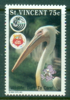 St-Vincent-1992-Bird-Pelican-Care-Bears-MUH