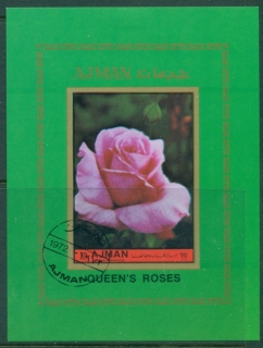 Ajman 1972 Mi#MS453B Flowers, Queen's Roses MS IMPERF