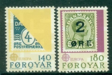 Faroe-Is-1979-EUROPA-Stamps-Post-Telecommunications-MUH