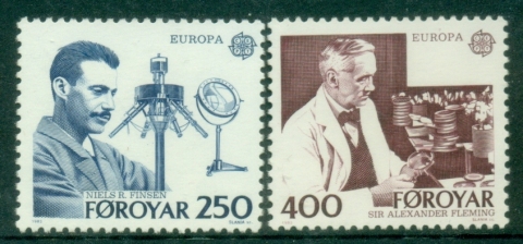 Faroe-Is-1983-EUROPA-Stamps-Inventions-Famous-Researchers