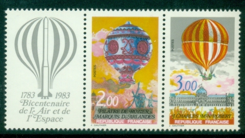 France-1983-The-200th-Anniversary-of-Manned-Flight-Balloons-MUH