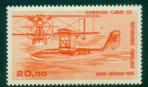 France-1985-Airmail-20f-Seaplane-CAMS-53-MUH