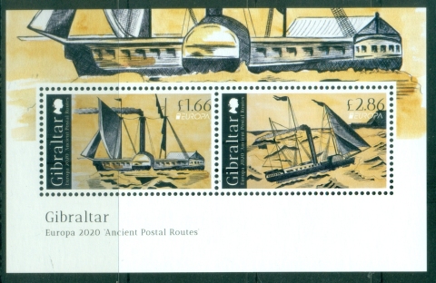 Gibraltar-2020-EUROPA-Stamps-Ancient-Postal-Routes-MS-MUH