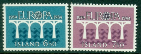 Iceland-1984-EUROPA-Stamps-The-25th-Anniversary-of-CEPT-MUH