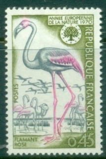 France-1970-European-Nature-Conservation-Year-Bird-Flamingo-MLH