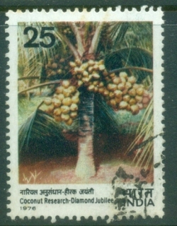 India-1976-Diamond-Jubilee-of-Coconut-Research-FU