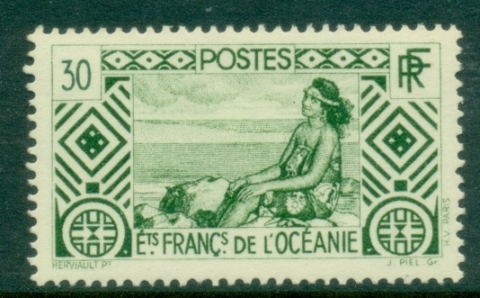 French-Oceania-1934-1939-Pictorial-Tahitian-Girl-30c-MUH