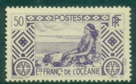 French-Oceania-1934-1939-Pictorial-Tahitian-Girl-50c-MUH
