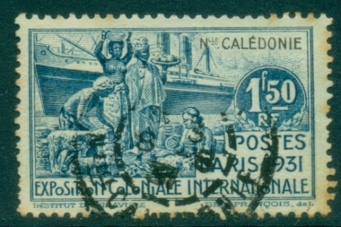 New-Caledonia-1931-International-Colonial-Exhibition-Paris-France-150fr-tones-FU_2