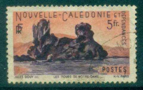 New-Caledonia-1948-Pictorial-Towers-of-Notre-Dame-5fr-FU