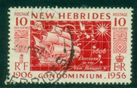 New-Hebrides-Br-1956-The-50th-Anniversary-of-the-Community-Management-of-the-Site-by-England-and-France-10c-FU
