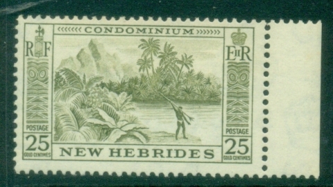 New-Hebrides-Br-1957-Spear-Fishing-25c-MUH