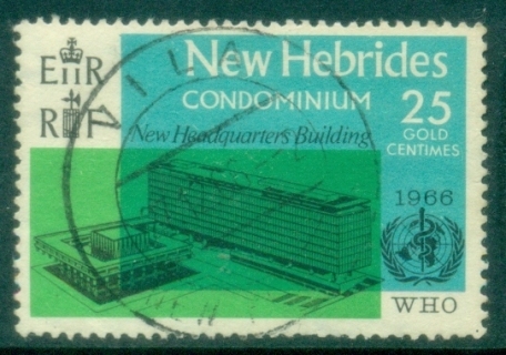 New-Hebrides-Br-1966-Inauguration-of-W.H.O.-Headquarters-Geneva-25c