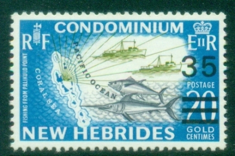 New-Hebrides-Br-1970-Flora-and-Fauna-Surcharged-35c-on-20c-MUH