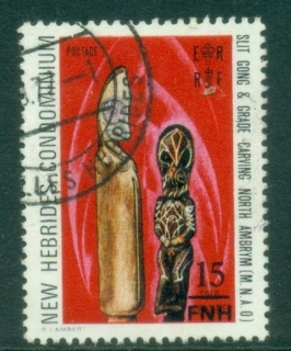 New-Hebrides-Br-1977-Pictorials-of-1972-Surcharged-15FNH-Totem-FU