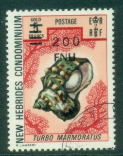 New-Hebrides-Br-1977-Pictorials-of-1972-Surcharged-200FNH-shell-FU