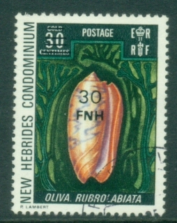 New-Hebrides-Br-1977-Pictorials-of-1972-Surcharged-30FNH-shell-FU