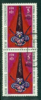 New-Hebrides-Br-1977-Pictorials-of-1972-Surcharged-5FNH-Mask-pair-FU