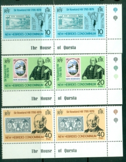 New-Hebrides-Br-1979-The-100th-Anniversary-of-the-Death-of-Sir-Rowland-Hill-1795-1879-pair-MUH