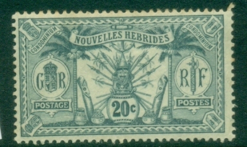 New-Hebrides-Fr-1912-Weapons-and-Totem-Poles-20c-MLH