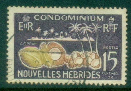 New-Hebrides-Fr-1963-Local-Flora-and-Fauna-15c-FU