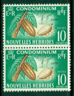 New-Hebrides-Fr-1967-Local-Flora-and-Fauna-10c-pair-MUH