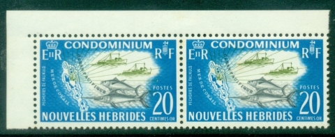 New-Hebrides-Fr-1967-Local-Flora-and-Fauna-20c-pair-MUH
