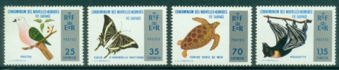New-Hebrides-Fr-1974-Wildlife-Bird-insect-turtle-bat-MUH