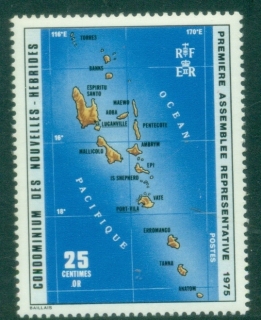 New-Hebrides-Fr-1976-The-1st-Anniversary-of-the-National-Assembly-25c-MUH