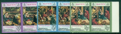 New-Hebrides-Fr-1976-Xmas-pairs-MUH