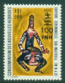 New-Hebrides-Fr-1977-Pictorials-of-1972-Surcharged-100FNH-Totem-MUH