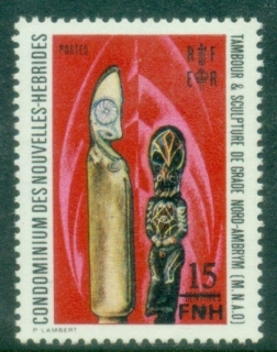 New-Hebrides-Fr-1977-Pictorials-of-1972-Surcharged-15FNH-Totem-MUH