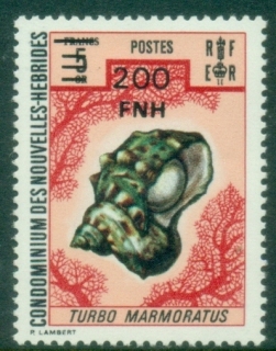 New-Hebrides-Fr-1977-Pictorials-of-1972-Surcharged-200FNH-shell-MUH
