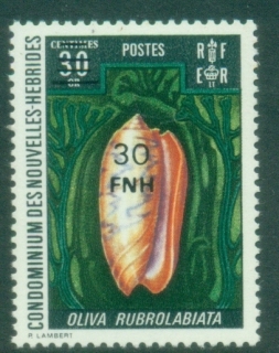 New-Hebrides-Fr-1977-Pictorials-of-1972-Surcharged-30FNH-shell-MUH