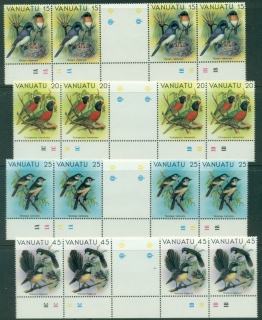 Vanuatu-1982-Birds-Gutter-strip-4-MUH