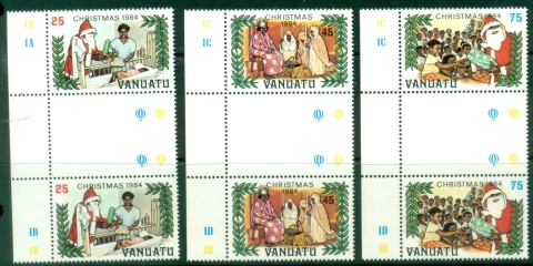 Vanuatu-1984-Xmas-Gutter-pairs-MUH