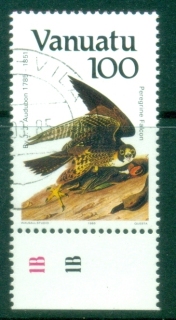 Vanuatu-1985-Birds-The-200th-Anniversary-of-the-Birth-of-John-J.jpg.-Audubon-Peregrine-Falcon-gutter-pairs-100vt-CTO