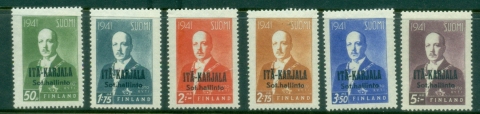 Finland-Karelia-1942-Military-Stamps-Risto-Ryti-MUH
