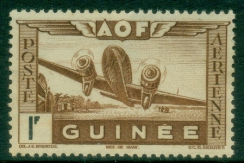 French-Guinea-1942-Airmail-1fr-MUH