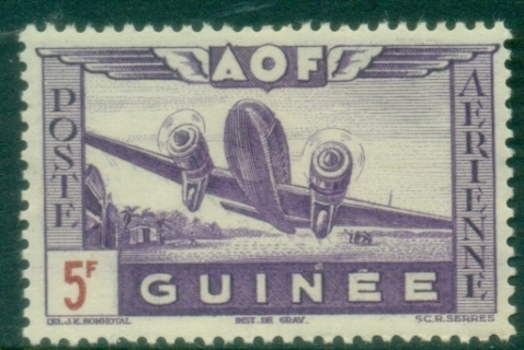 French-Guinea-1942-Airmail-5fr-MUH