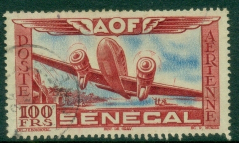 Senegal-1942-Airmail-100fr-FU