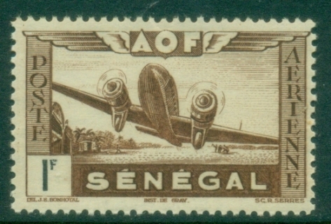 Senegal-1942-Airmail-1fr-MUH