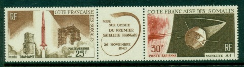 French Somali Coast 1966 French A-1 Satellite pr + label