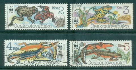 Czechoslovakia 1989 WWF Frogs, Amphibians