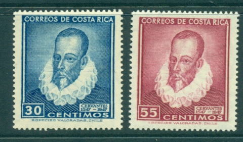 Costa-Rica-1947-Cervantes-MLH-lot35801