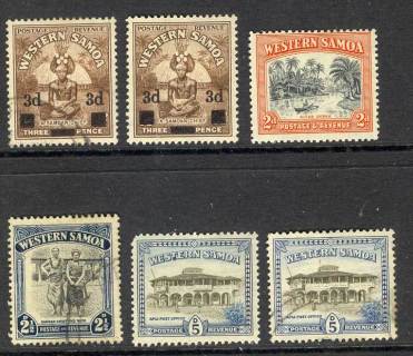 Western-Samoa-1940-on-Asst-MH-FU-Lot10937