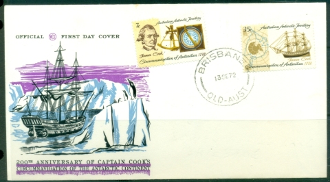 AAT-1972-Captain-Cook-Circumnavigation-of-Antarctic-Wesley-purple-FDC